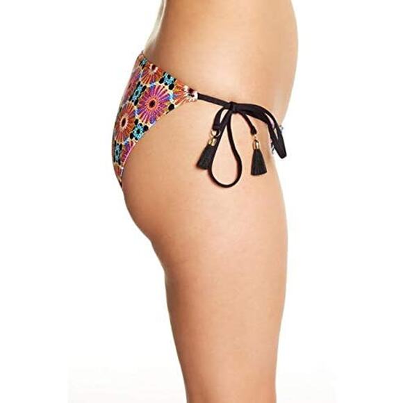 Trina Turk Womens Golden Medallion Side Tie Swim Bikini Bottoms Medallion 12 - Picture 4 of 5